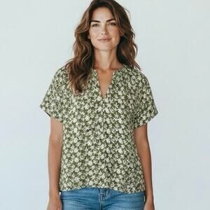 Birds Of Paradis By Trovata Poplin Cotton Blouse